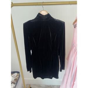 velvet long sleeve dress with crystals open back